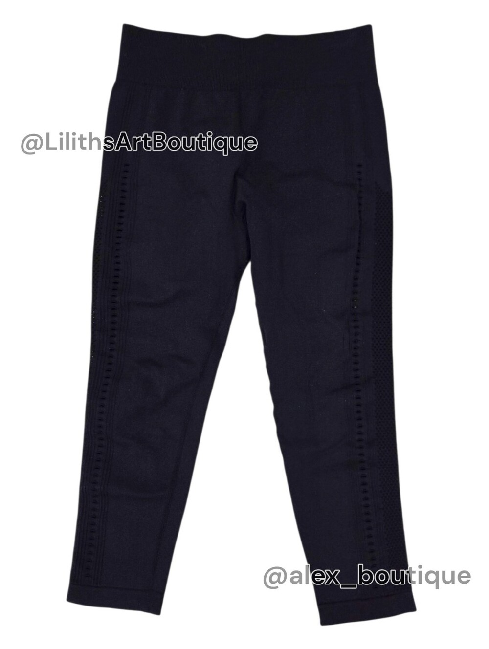 Laser Cut High Waisted Ankle Leggings Size M (E143) - Picture 3 of 7